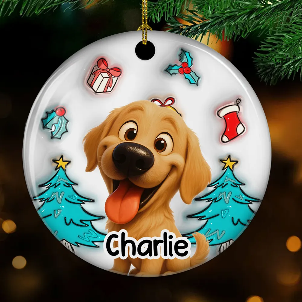 Santa Is Coming - Personalized Ceramic Ornament - Christmas Gifts For Pet Lovers | CLP15.V4 HH01
