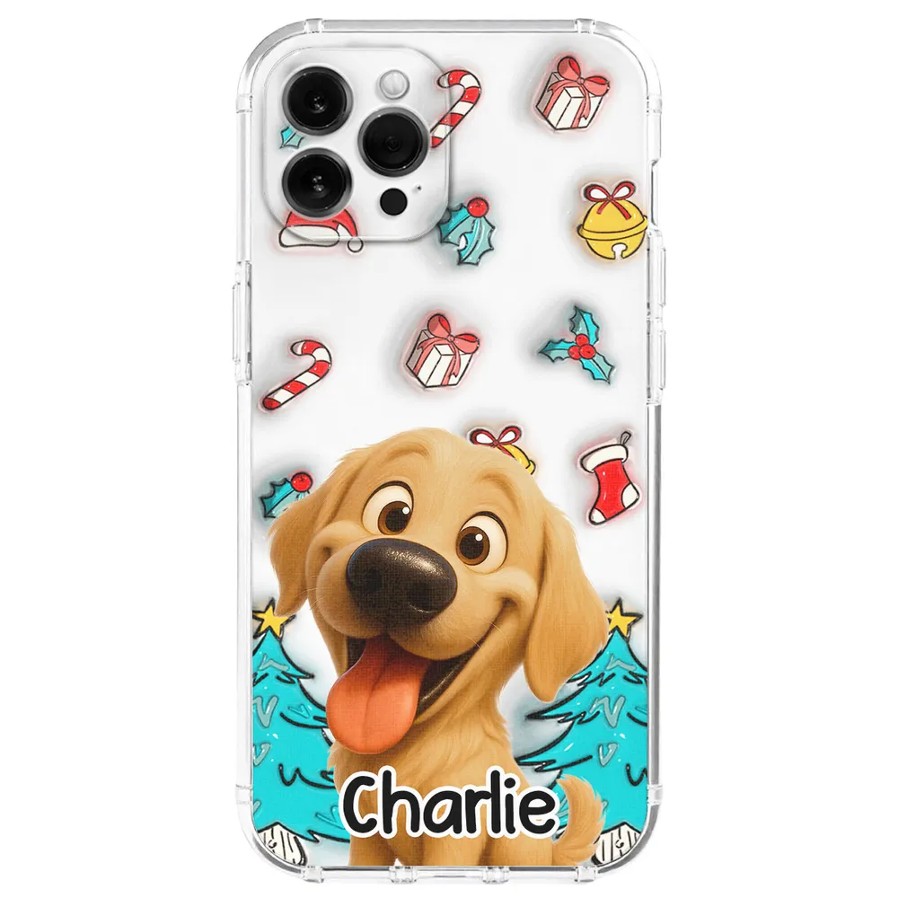 Santa Is Coming - Personalized Custom 3D Inflated Effect Phone Case - Christmas Gift For Pet Lover, Dog Mom, Dog Dad | CLP15.V4 HH01