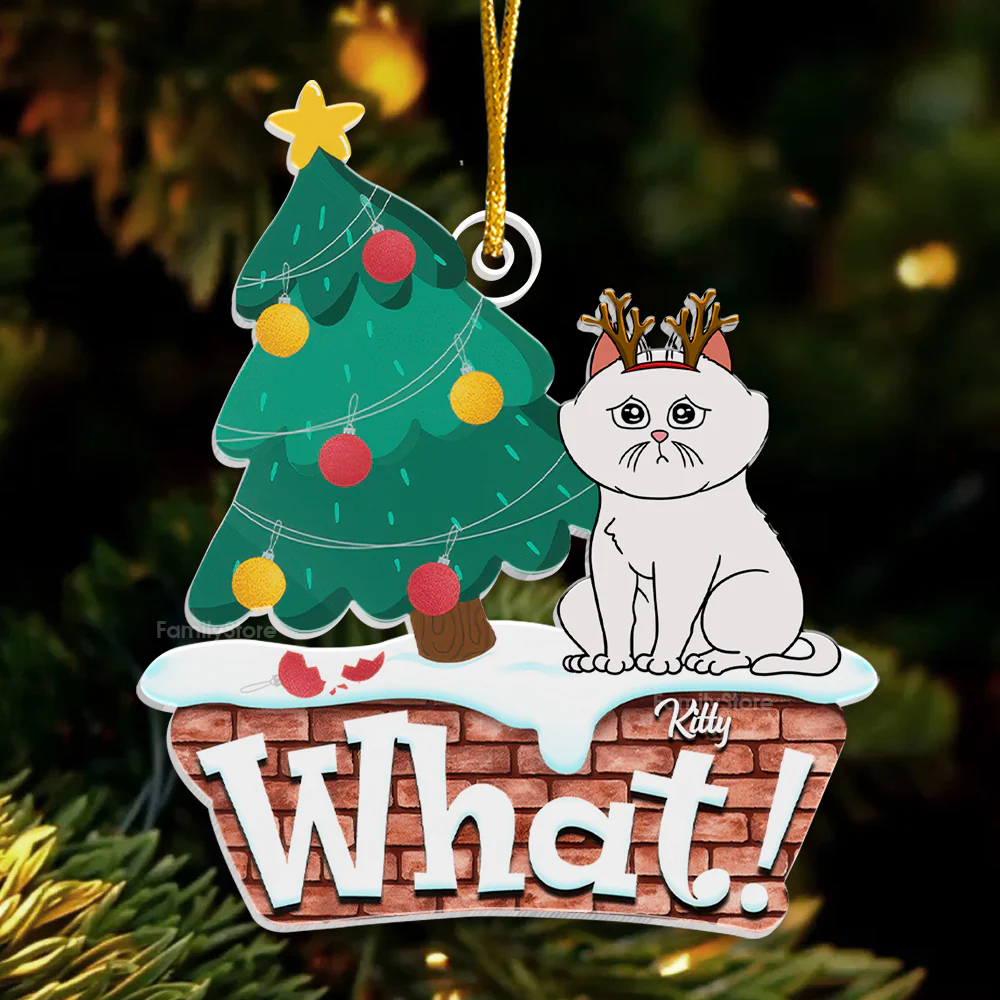 Santa’s Little Helper - Gift For Cat Lover, Pet Lovers - Personalized Acrylic Ornament - CLP03 NH96 - Image 3