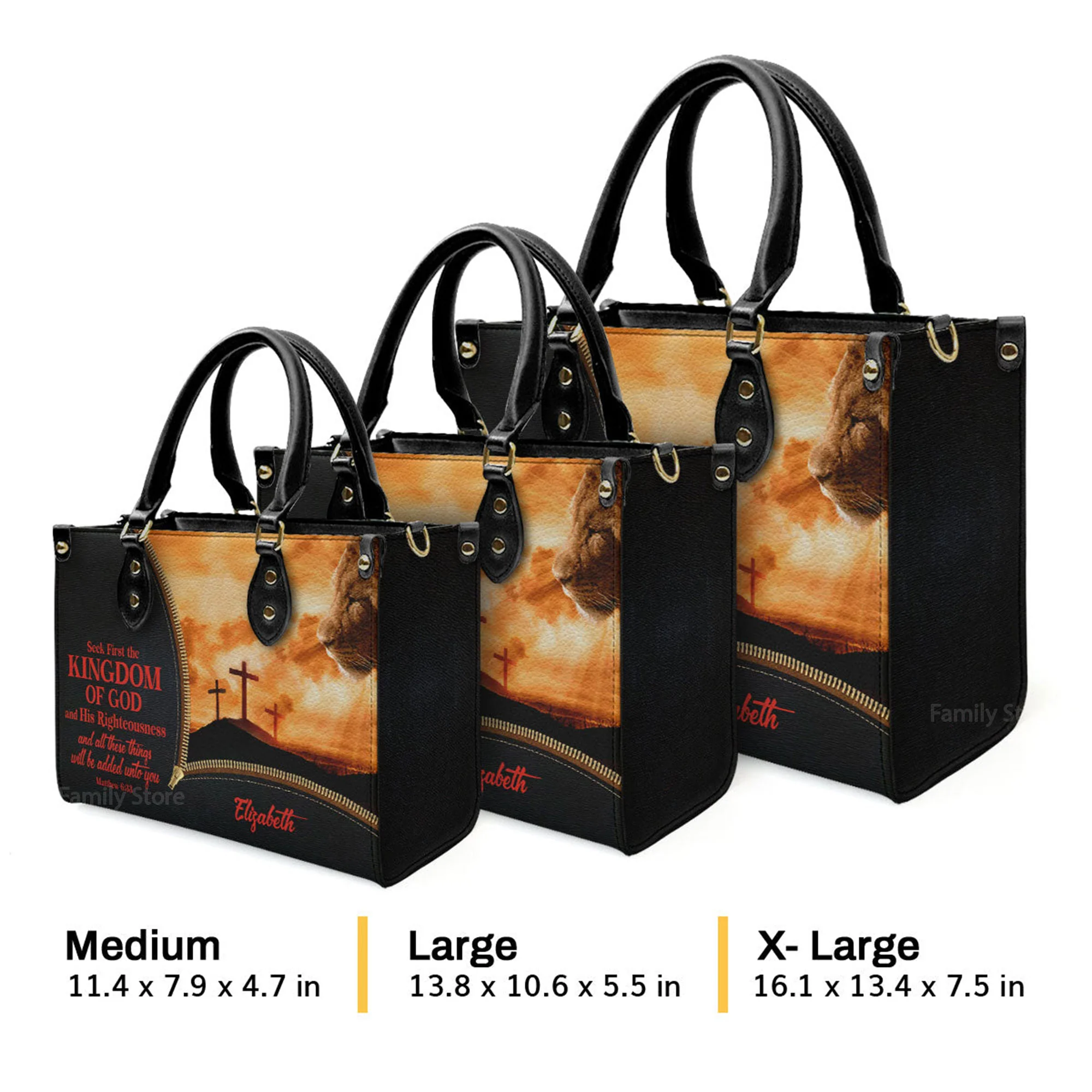 Seek First The Kingdom Of God And His Righteousness - Unique Personalized Leather Handbag - AT4081455 - Image 4