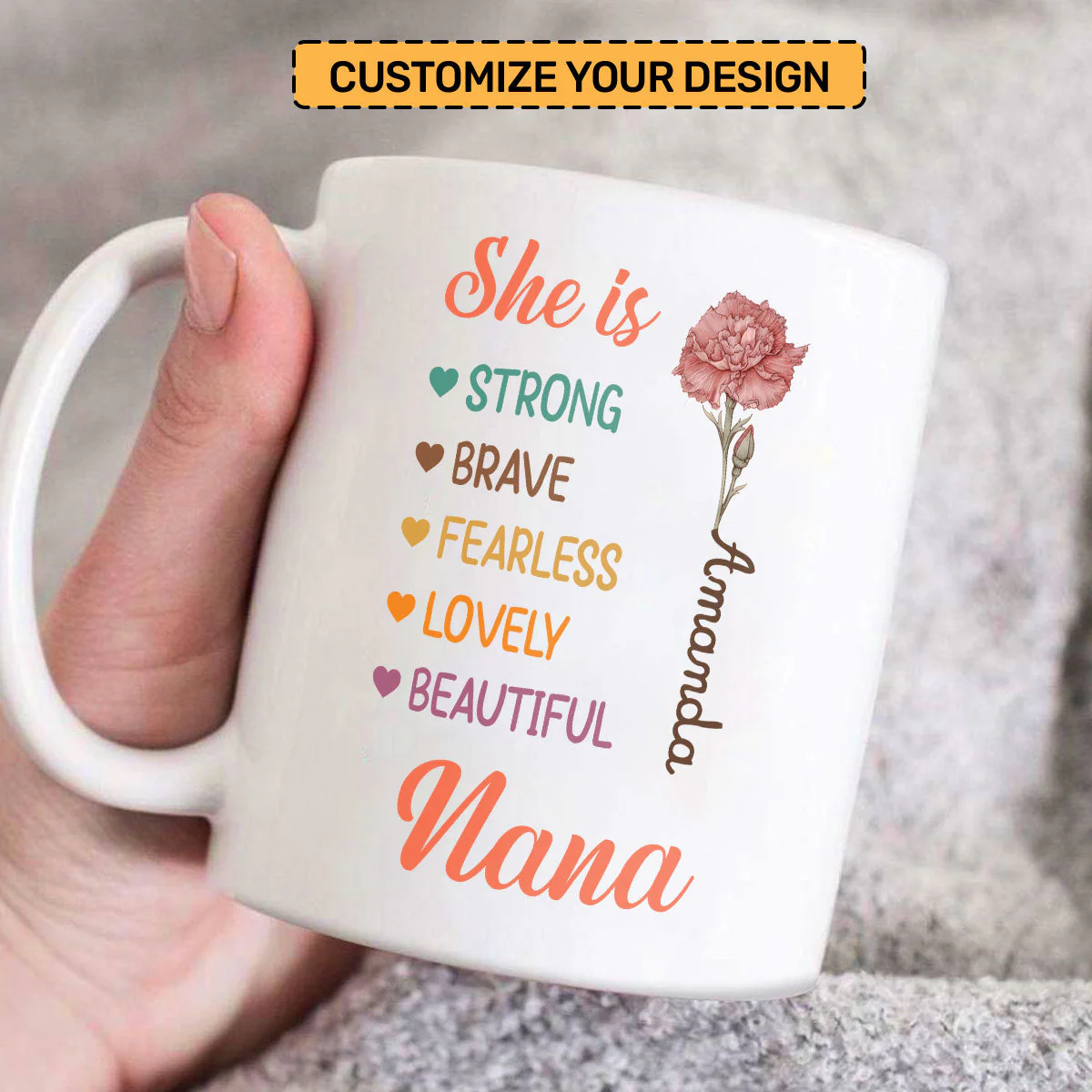 She Is Everything - Personalized White Ceramic Mug - Christian Gift BA01 - Image 3