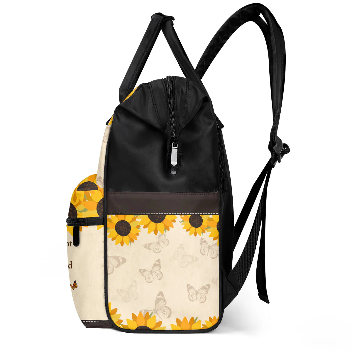 She Is Strong & Beautiful Sunflower Art - Personalized Duckbilled Backpack - Motivational Gift For Black Women HH01 - Image 2