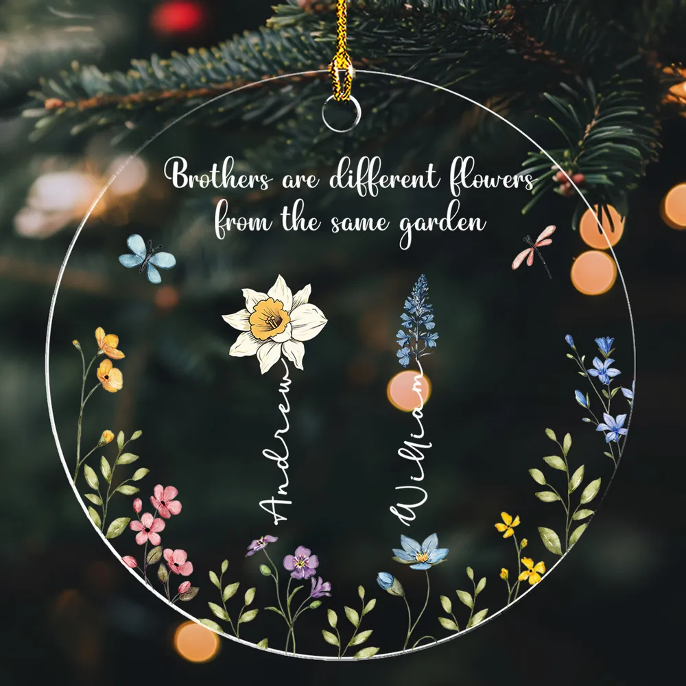 Siblings Are Different Flowers From The Same Garden - Personalized Acrylic Ornament - Gift For Sisters, Besties, Friends - CL47 NA94 - Image 2