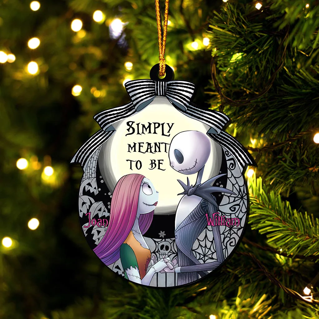 Simply Meant To Be Skelethon Couple - Personalized Acrylic Ornament - Gift For Couples NL122