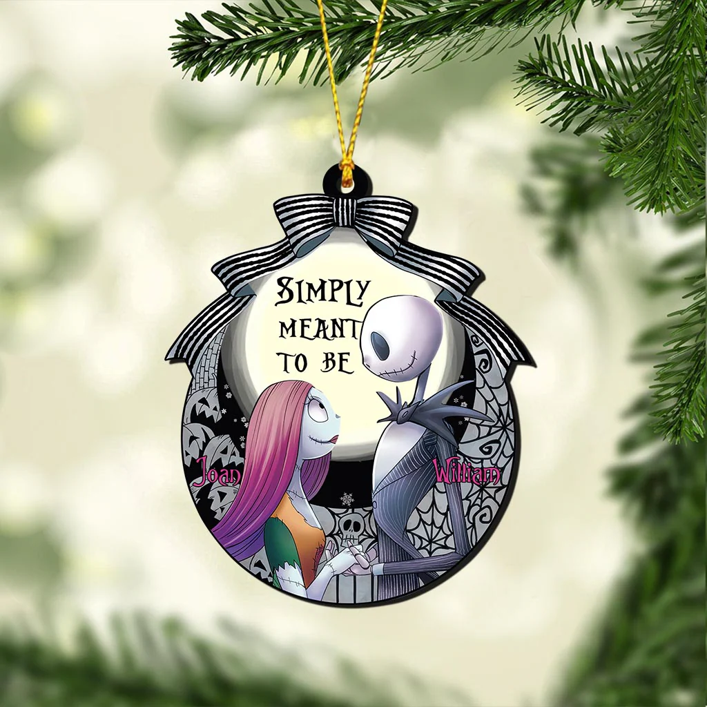 Simply Meant To Be Skelethon Couple - Personalized Acrylic Ornament - Gift For Couples NL122 - Image 3