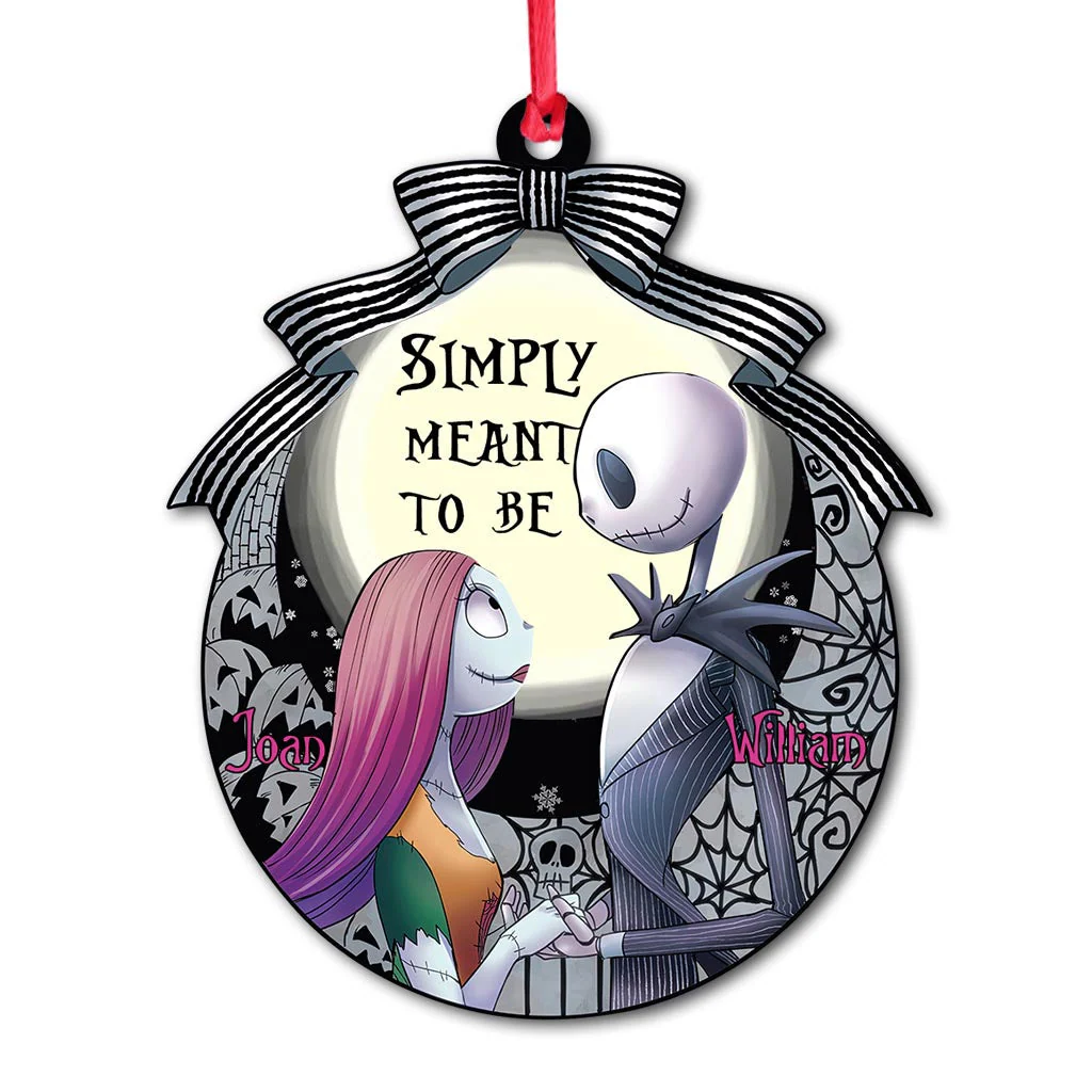 Simply Meant To Be Skelethon Couple - Personalized Acrylic Ornament - Gift For Couples NL122 - Image 6