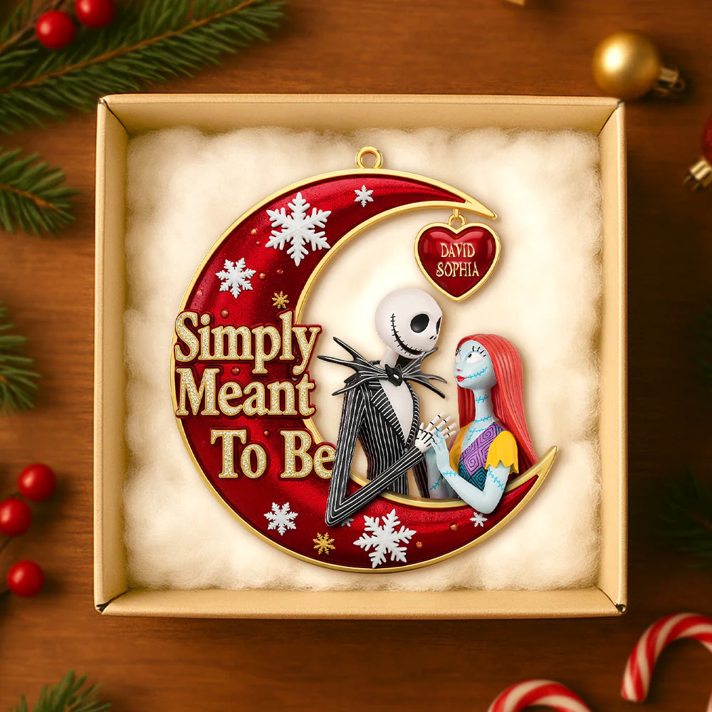 Simply Meant To Be Spooky Nightmare Couple - Personalized Acrylic Ornament - Gift For Couples NL122