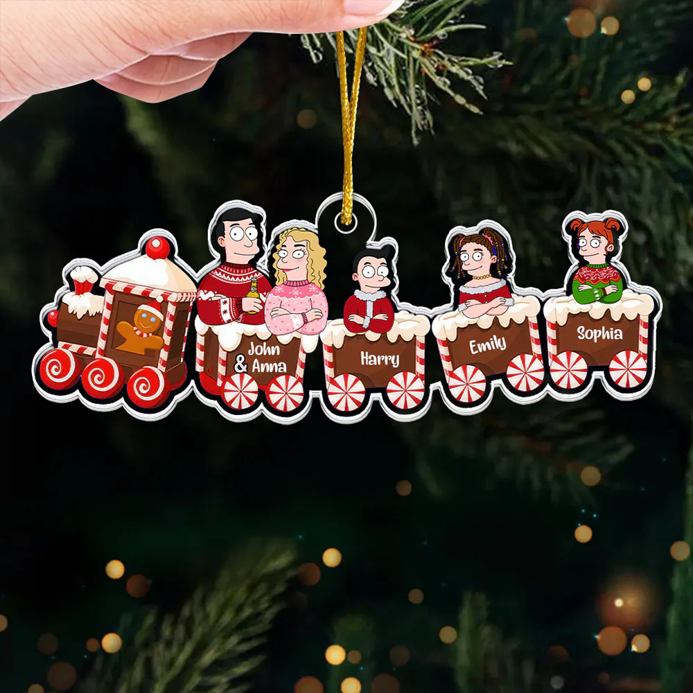 Simpson Family - Personalized Acrylic Train Ornament - Christmas Gift For Family | CL58 NL122