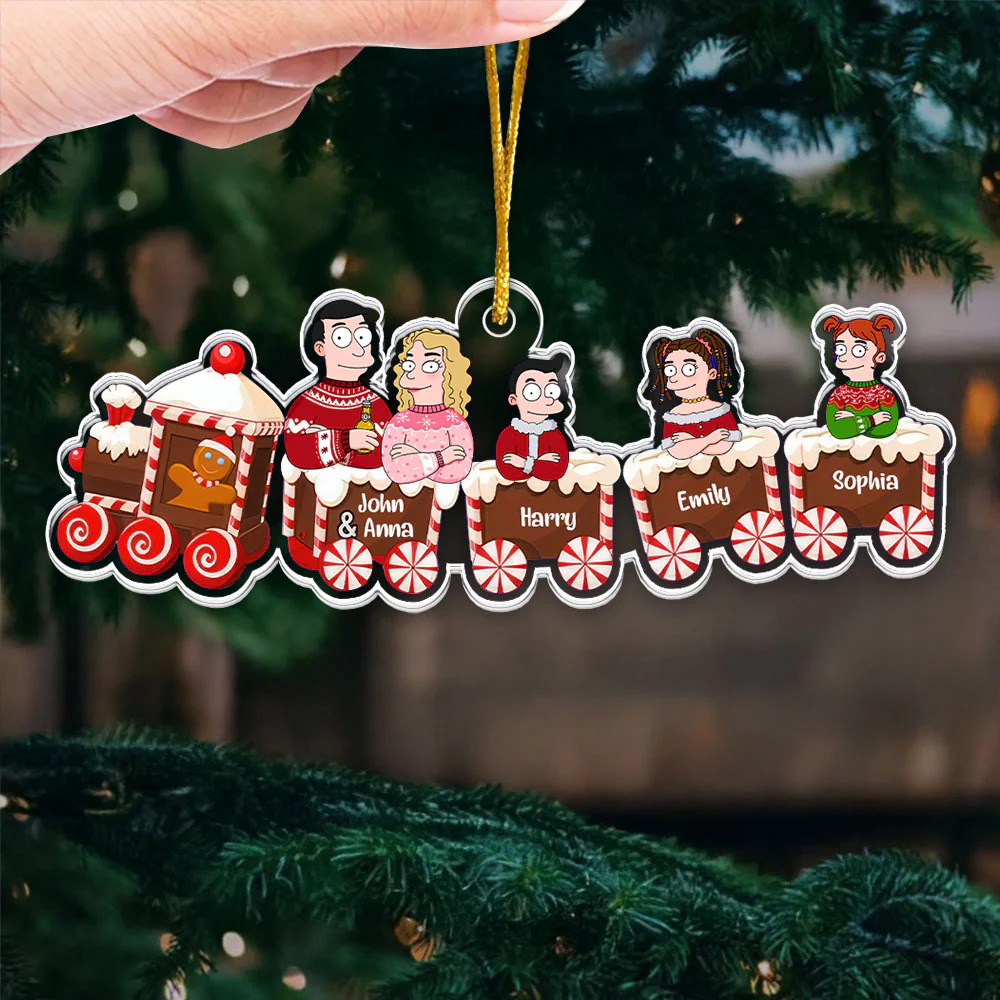 Simpson Family - Personalized Acrylic Train Ornament - Christmas Gift For Family | CL58 NL122 - Image 3