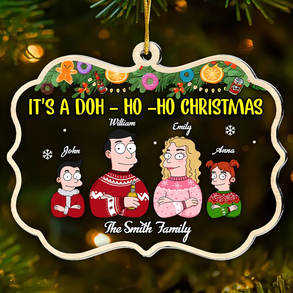 Simpson It's A Doh-ho-ho - Personalized Acrylic Ornament - Christmas Gift For Family | CL58 NL122 - Image 2