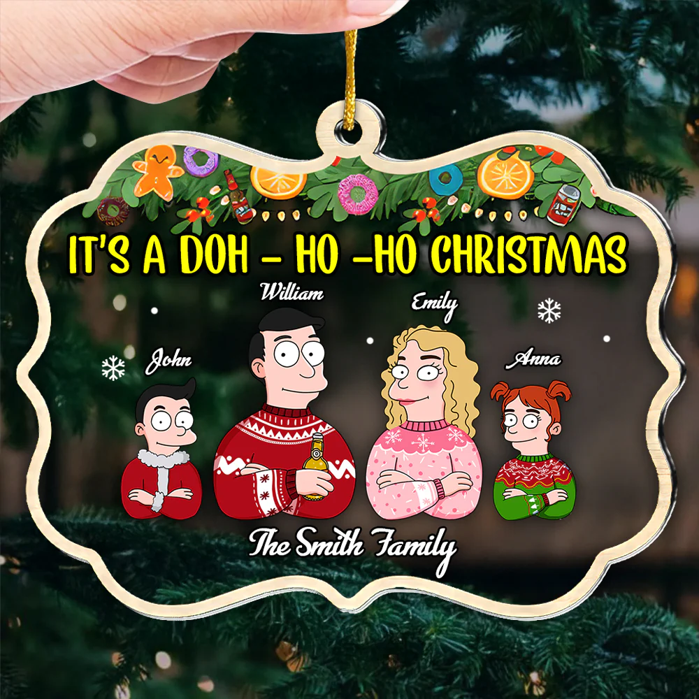 Simpson It's A Doh-ho-ho - Personalized Acrylic Ornament - Christmas Gift For Family | CL58 NL122 - Image 3