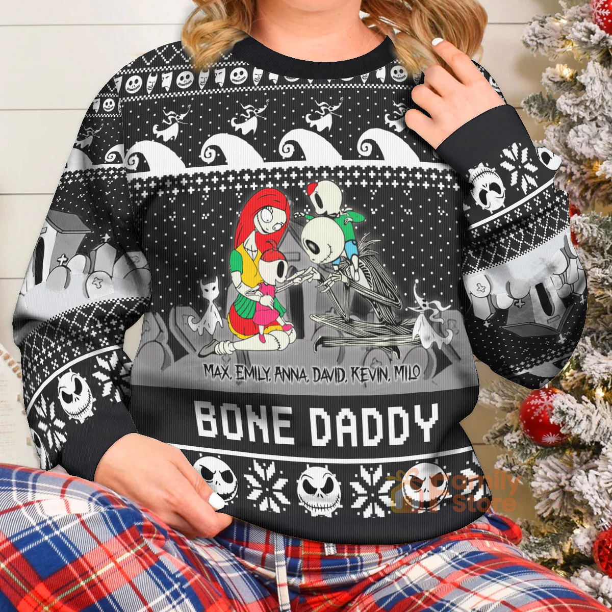 Skeleton Nibc - Personalized Ugly Sweatshirt - Gift For Couple, Husband Wife, Anniversary, CL14 NH96 - Image 6