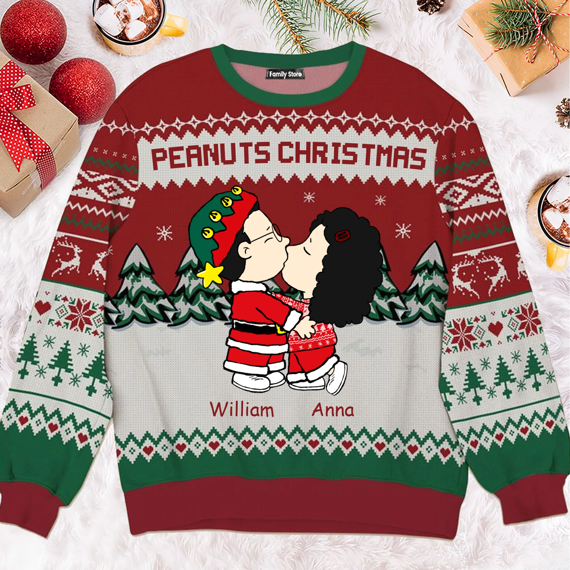 Snoopopy Peanut Christma - Personalized Ugly Sweatshirt - Gift For Husband Wife, Anniversary CL45 NH96