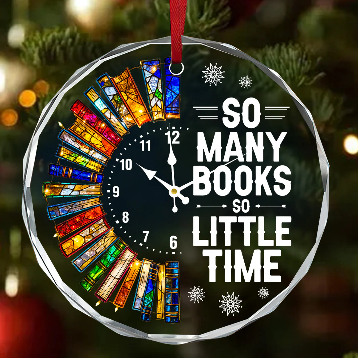 So Many Books So Little Time - Glass Ornament - Gift For Book Lovers HH01