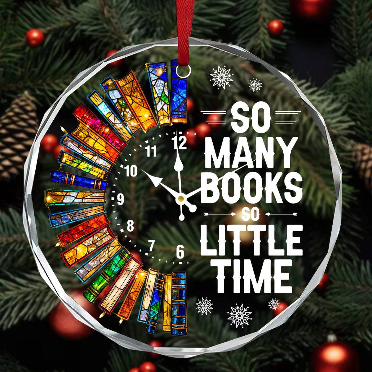 So Many Books So Little Time - Glass Ornament - Gift For Book Lovers HH01 - Image 3