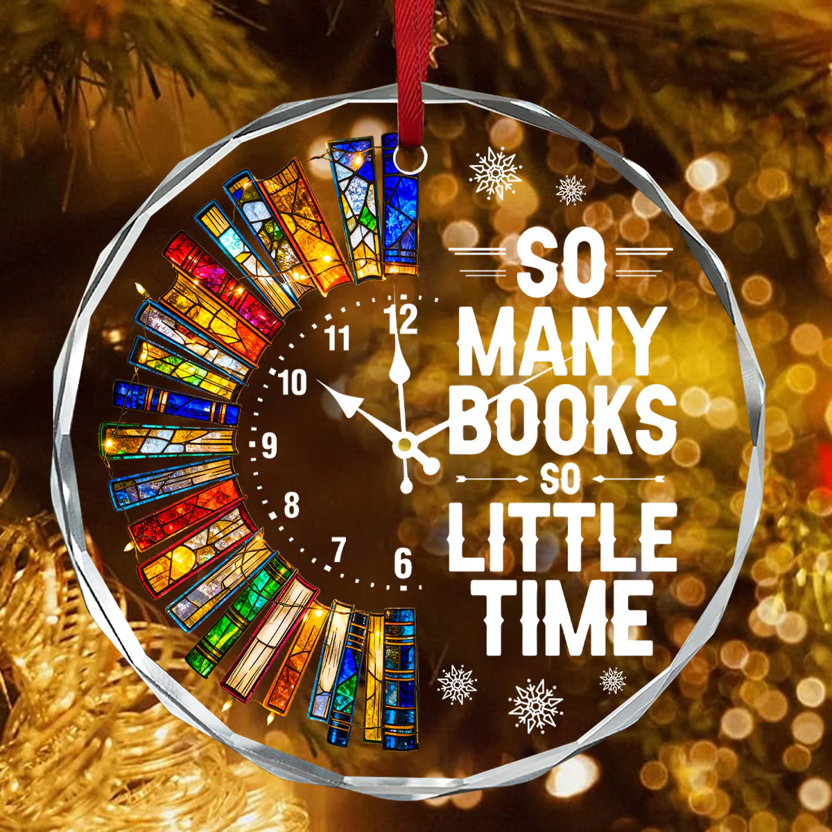 So Many Books So Little Time - Glass Ornament - Gift For Book Lovers HH01 - Image 4