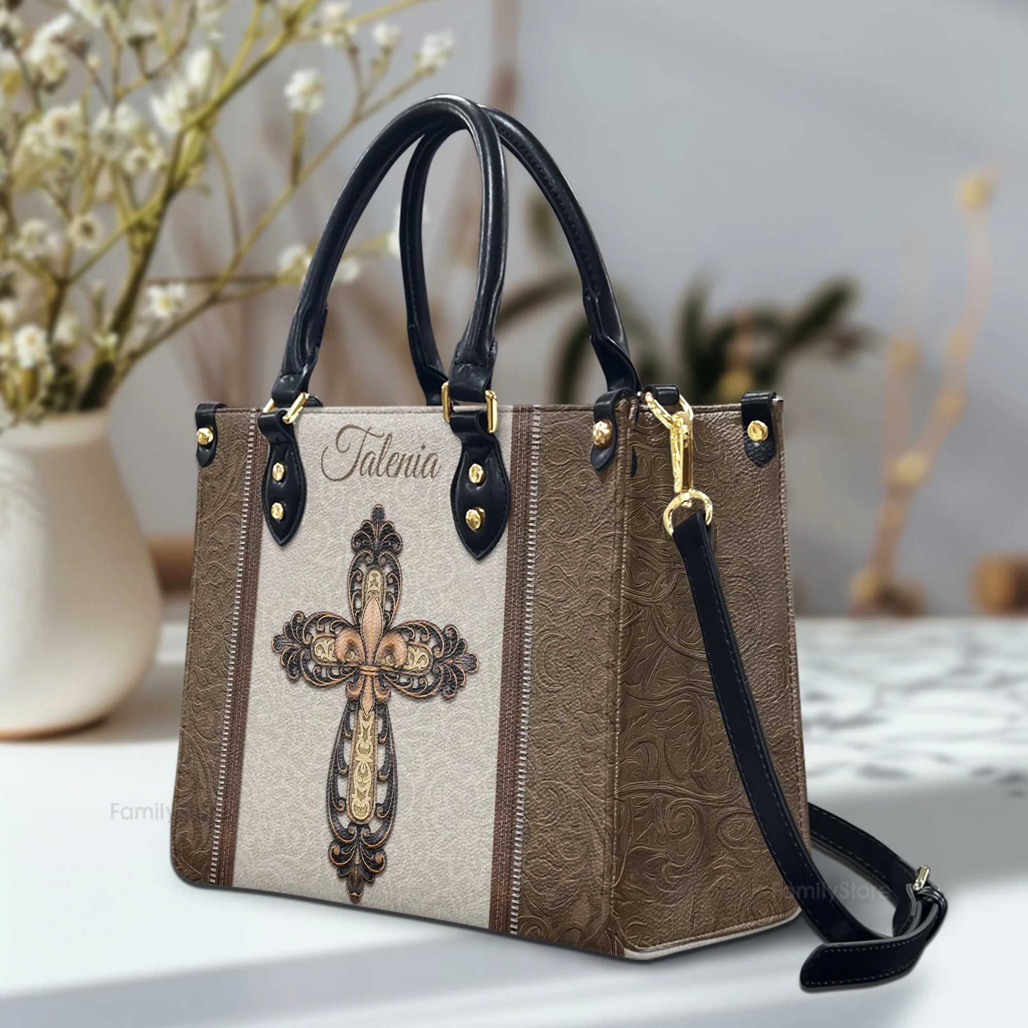 Special Cross - Unique Personalized Leather Handbag - AT4081419 - Image 3