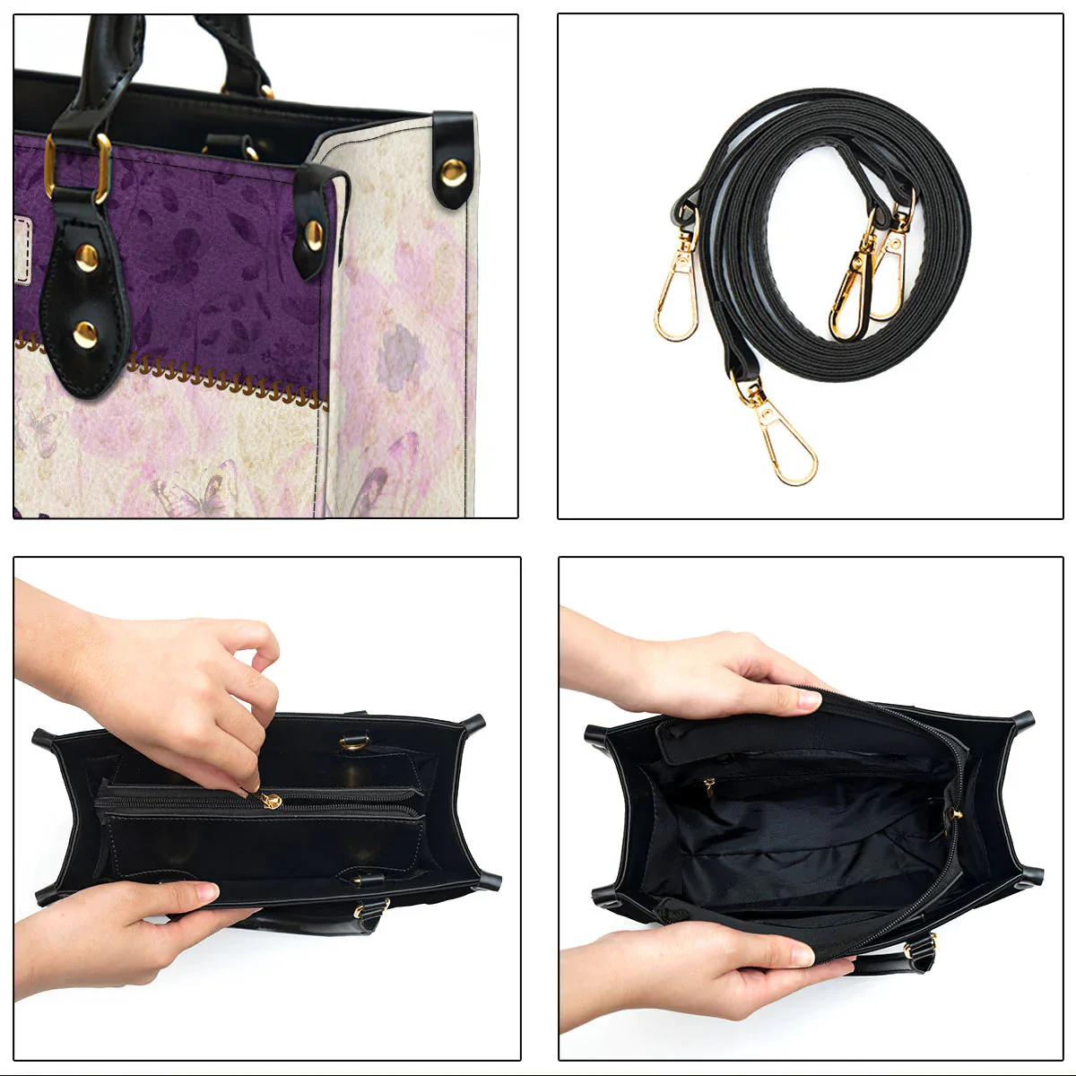 Special Jesus I Will Be With You - Personalized Leather Handbag With Handle - AT4081420 - Image 4