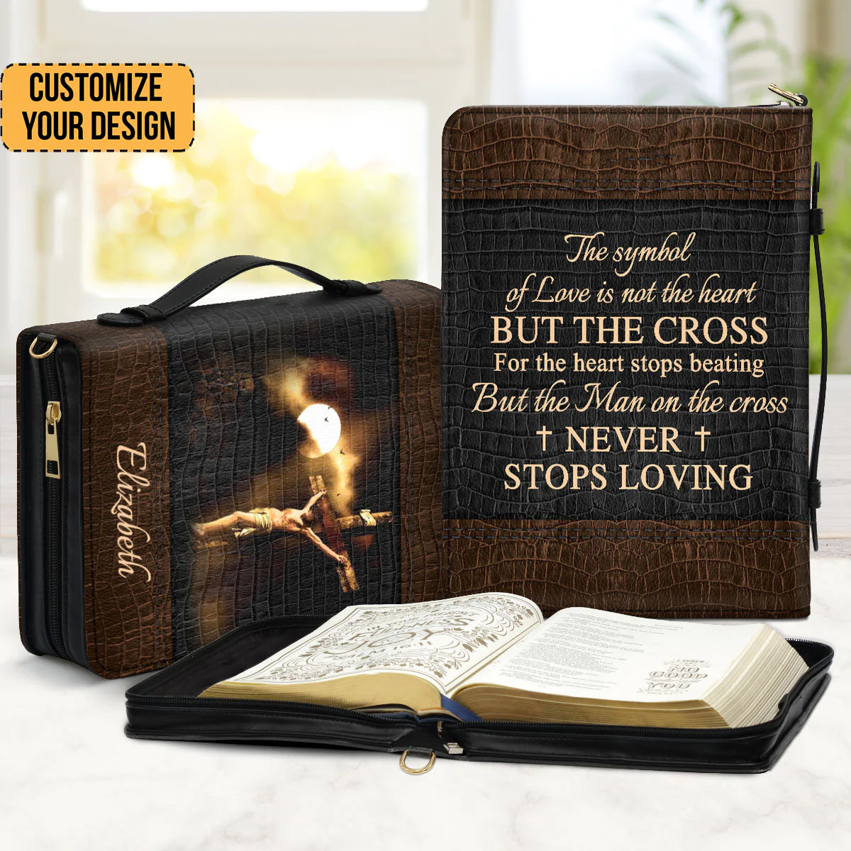 Special Jesus The Man On The Cross Never Stops Loving - Thoughtful Gift For Christians - Personalized Bible Covers - AT4081417 - Image 2