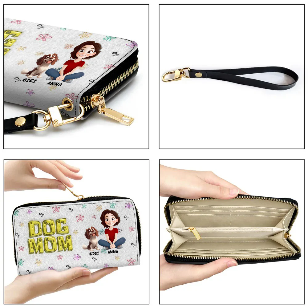 Sponge Dog Mom - Personalized Long Leather Wallet - Gift for Pet Owners, Fur Lovers | CLP15.v3 HH01 - Image 4