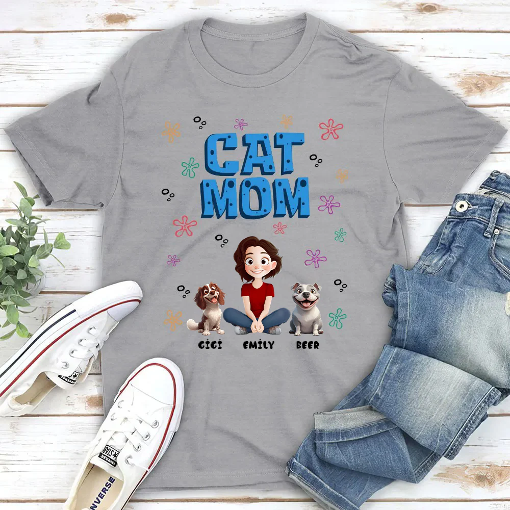 Sponge Cat Mom - Personalized T Shirt - Gift for Pet Owners, Cat Lovers | CLP15.v3