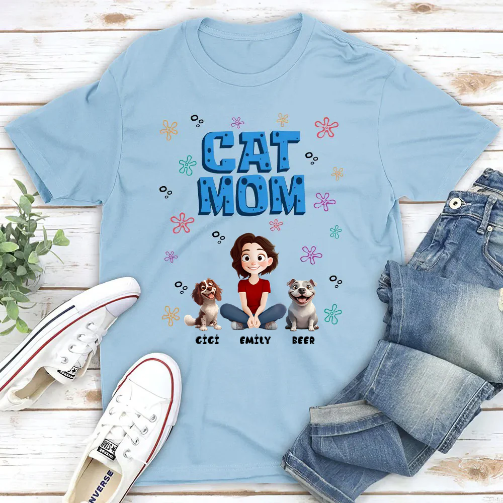 Sponge Cat Mom - Personalized T Shirt - Gift for Pet Owners, Cat Lovers | CLP15.v3 - Image 2