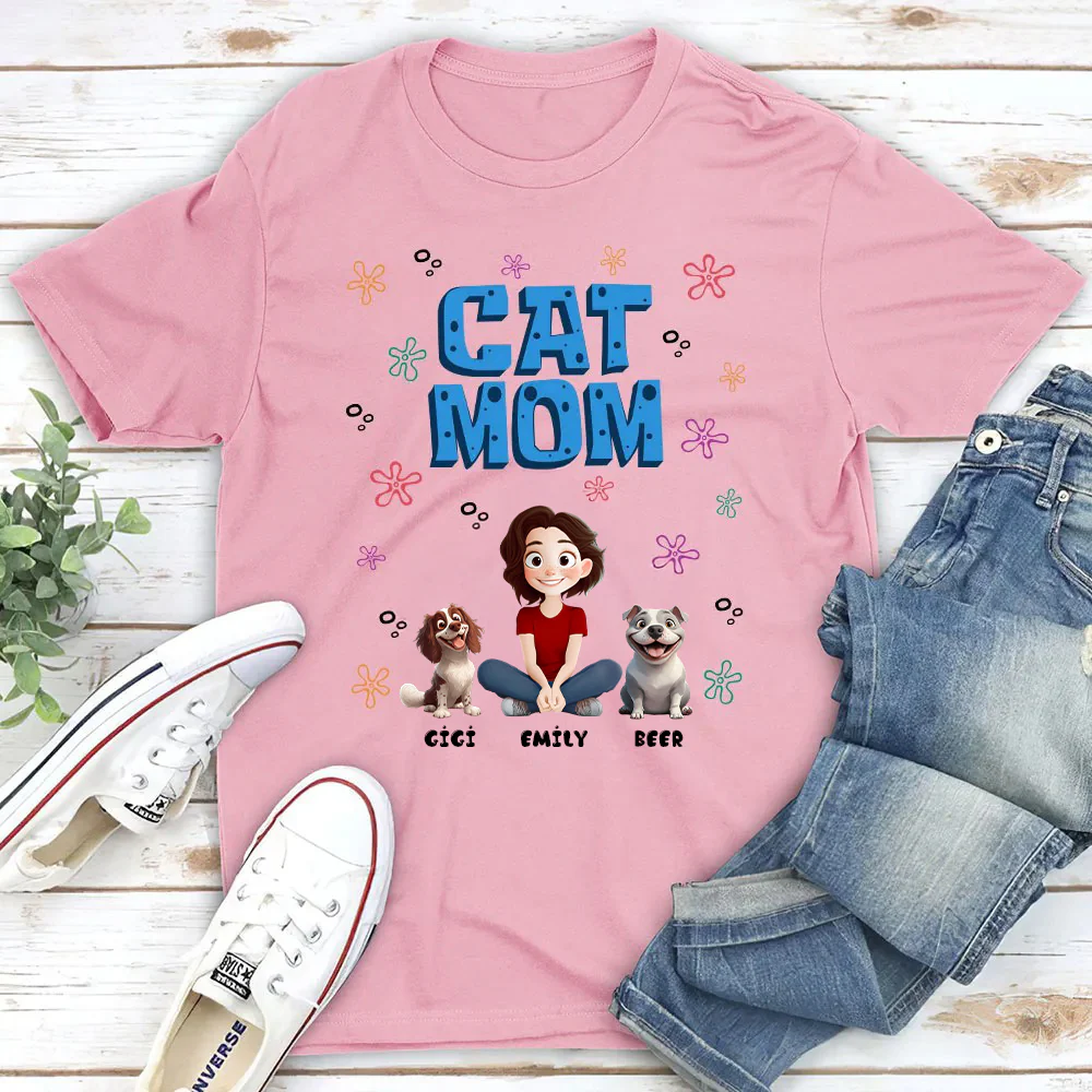 Sponge Cat Mom - Personalized T Shirt - Gift for Pet Owners, Cat Lovers | CLP15.v3 - Image 3