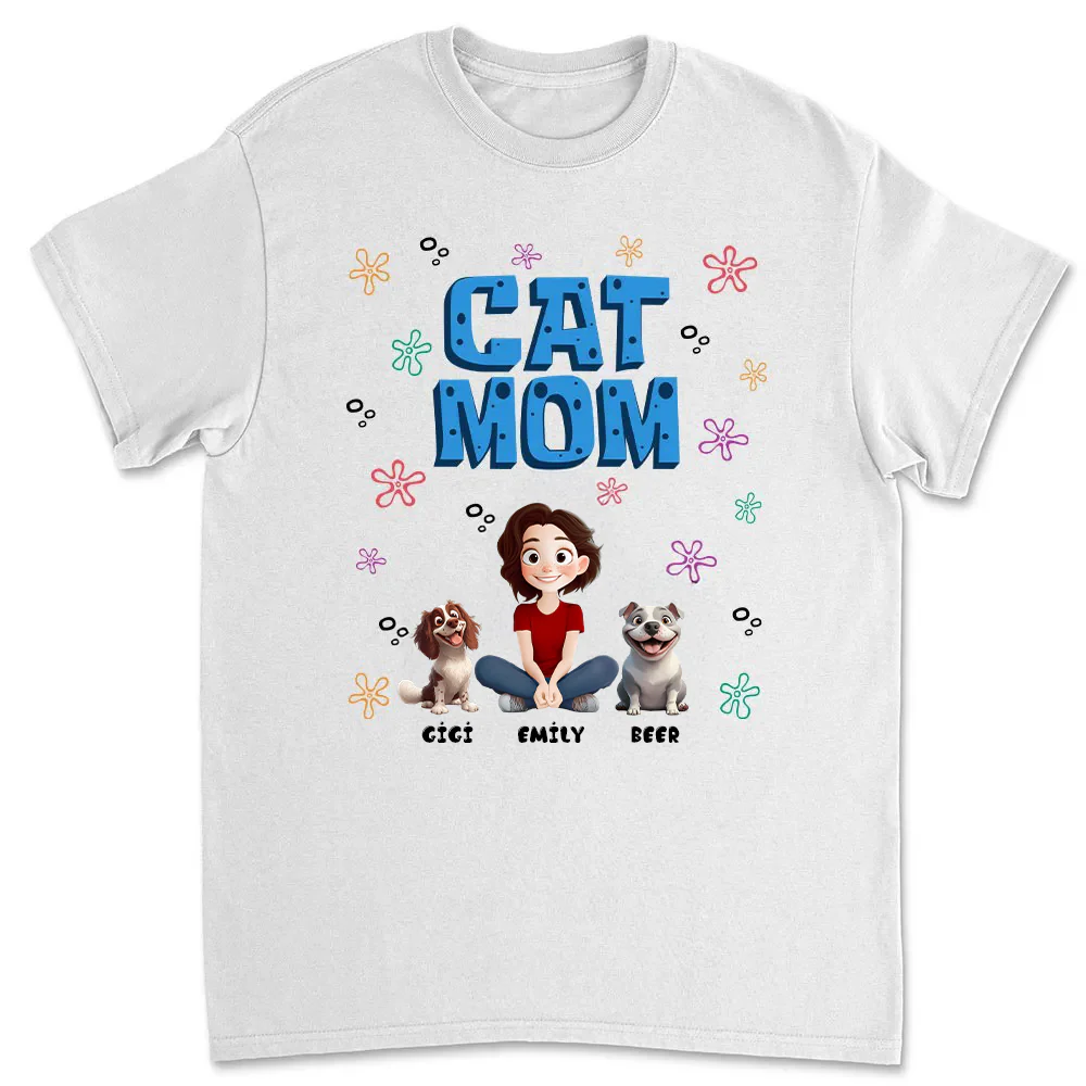 Sponge Cat Mom - Personalized T Shirt - Gift for Pet Owners, Cat Lovers | CLP15.v3 - Image 4