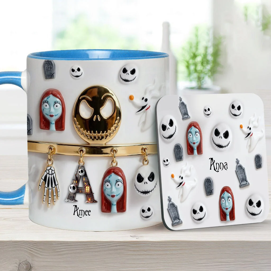 Spooky Charater With Name Letter - Personalized Accent Mug - Gift For Movie Fans NL122 - Image 11