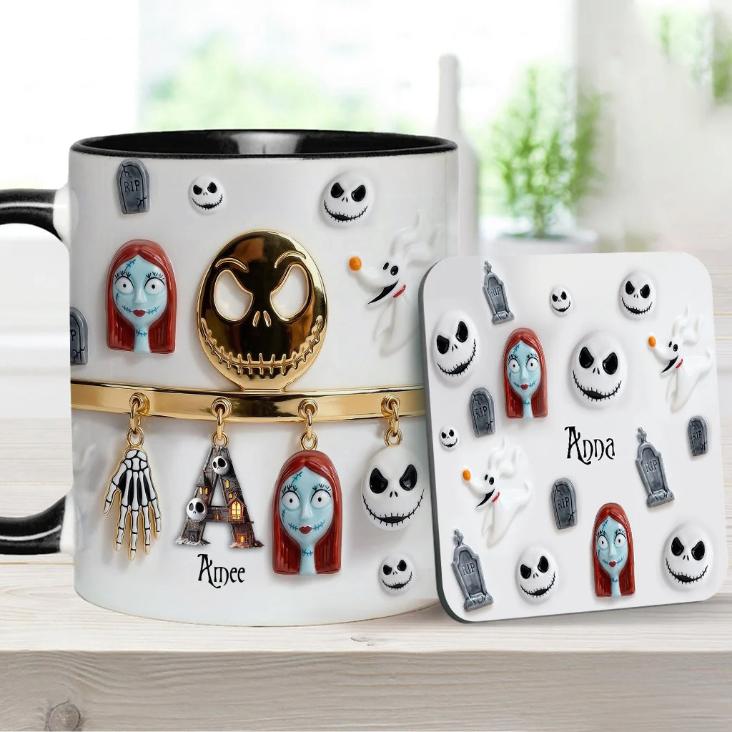 Spooky Charater With Name Letter - Personalized Accent Mug - Gift For Movie Fans NL122 - Image 8