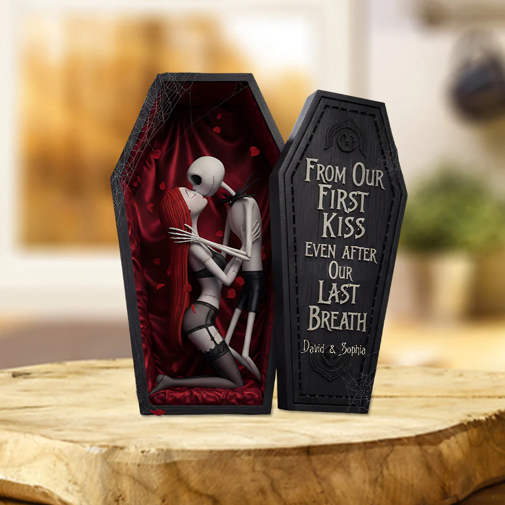 Spooky Couple From Our First Kiss Till Our Last Breath - Personalized Custom Shape Acrylic Plaque - Gift For Horror Lovers, Couples NL122 - Image 2