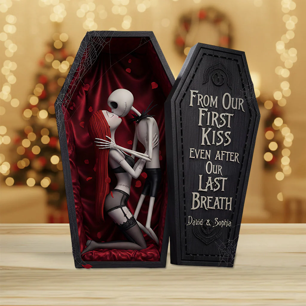 Spooky Couple From Our First Kiss Till Our Last Breath - Personalized Custom Shape Acrylic Plaque - Gift For Horror Lovers, Couples NL122 - Image 3