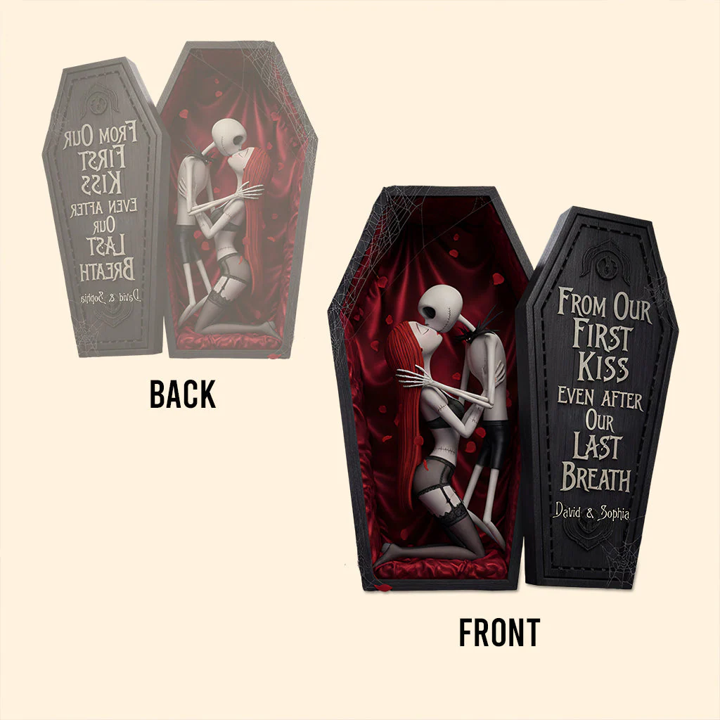 Spooky Couple From Our First Kiss Till Our Last Breath - Personalized Custom Shape Acrylic Plaque - Gift For Horror Lovers, Couples NL122 - Image 4