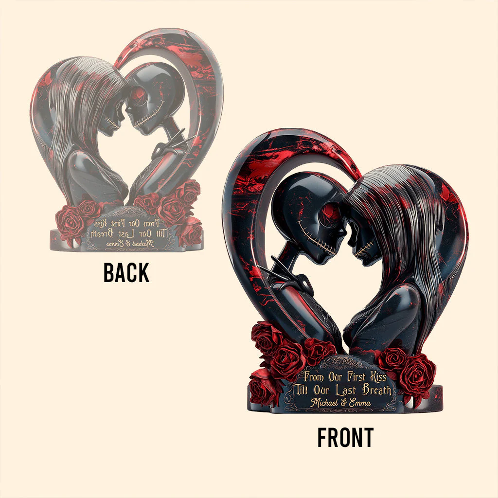 Spooky Couple From Our First Kiss Till Our Last Breath - Personalized Custom Shaped Acrylic Plaque - Gift For Couples NL122 - Image 4