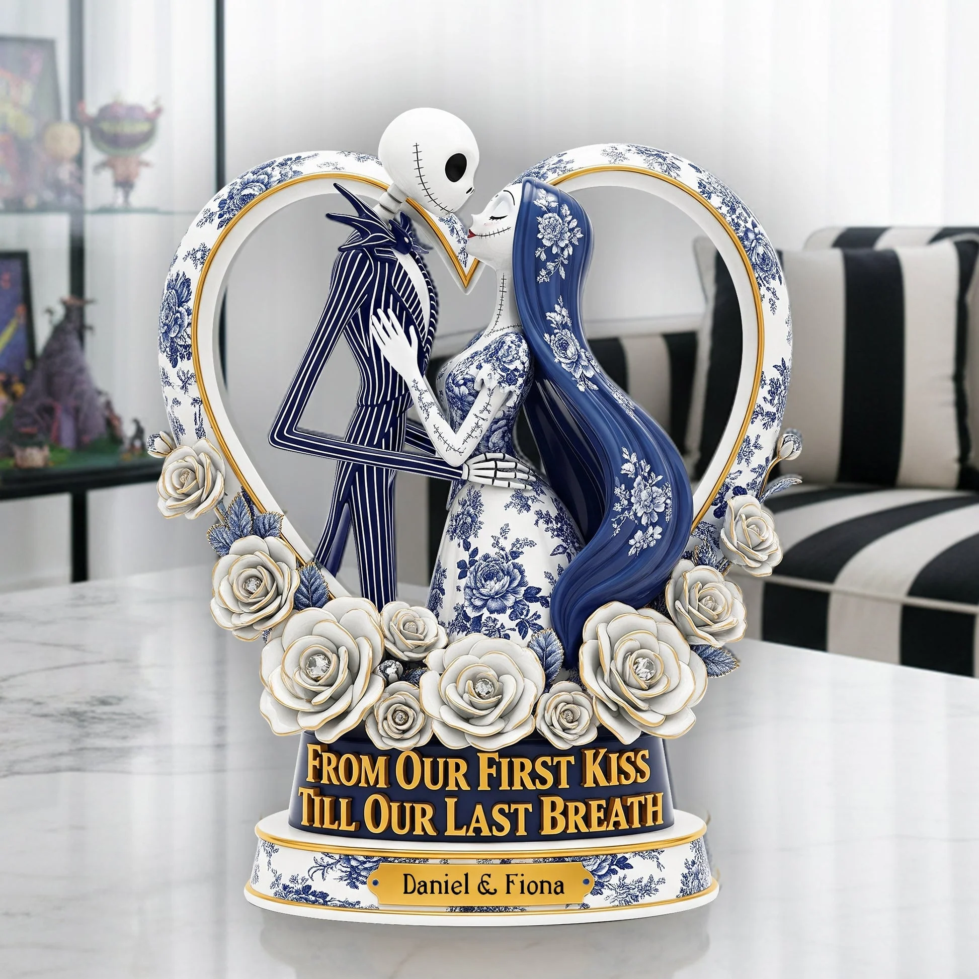 Spooky Couple From Our First Kiss Till Our Last Breath - Personalized Custom Shaped Acrylic Plaque - Gift For Couples NL122 - Image 3