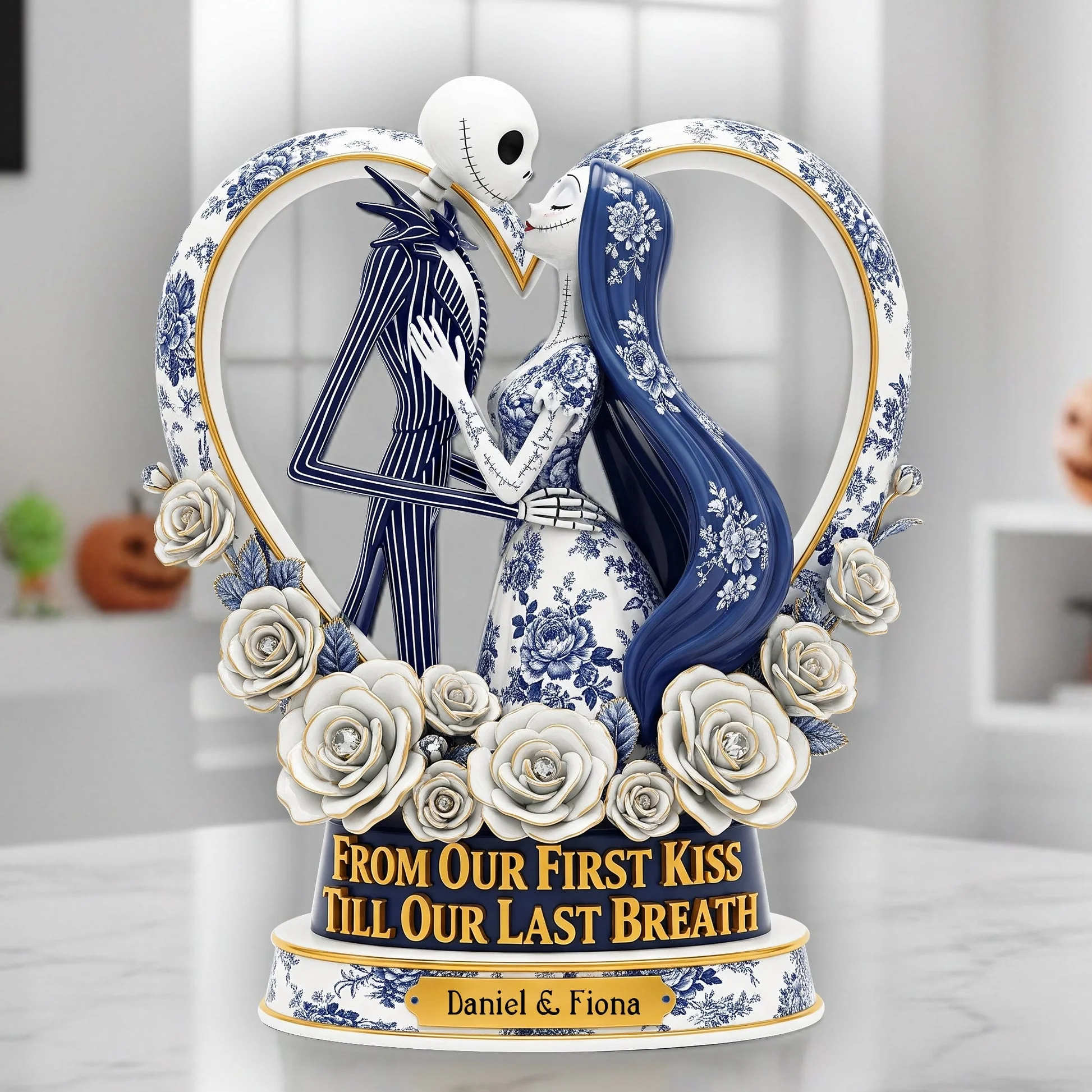 Spooky Couple From Our First Kiss Till Our Last Breath - Personalized Custom Shaped Acrylic Plaque - Gift For Couples NL122 - Image 4