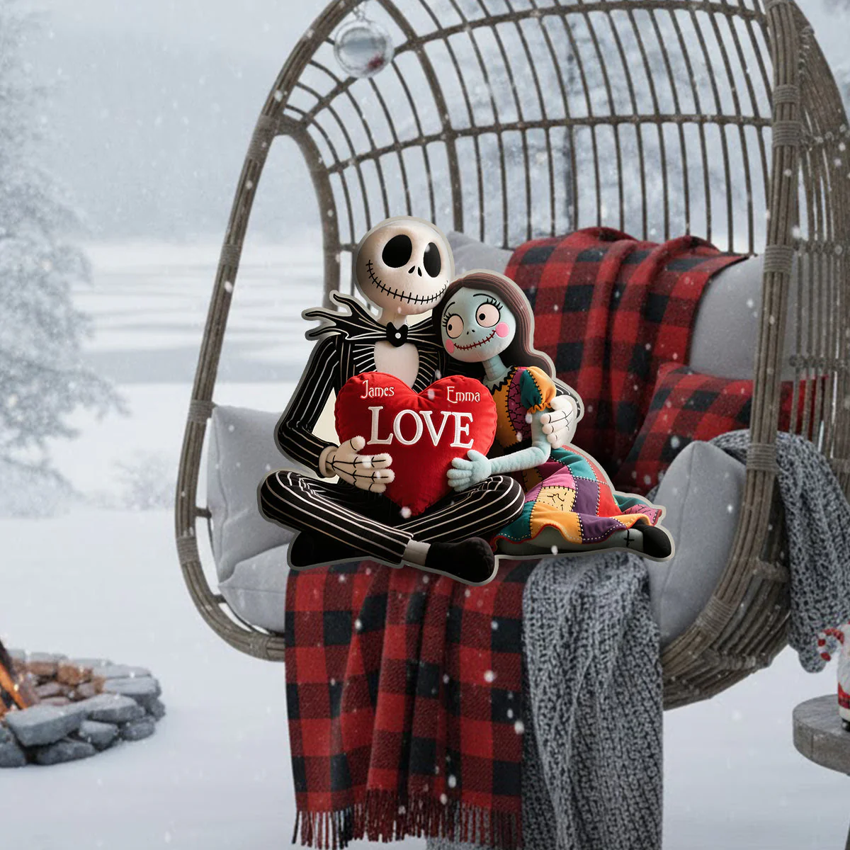 Spooky Couple Love You To Death Part - Personalized Custom Shape Pillow - Christmas Gift For Couples NL122 - Image 2