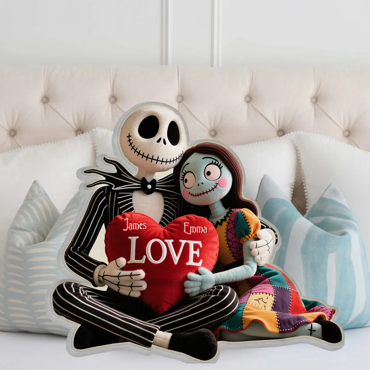 Spooky Couple Love You To Death Part - Personalized Custom Shape Pillow - Christmas Gift For Couples NL122 - Image 3