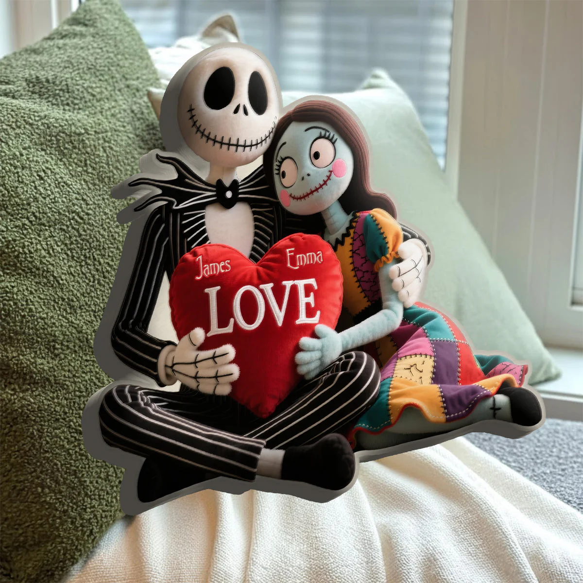 Spooky Couple Love You To Death Part - Personalized Custom Shape Pillow - Christmas Gift For Couples NL122 - Image 5