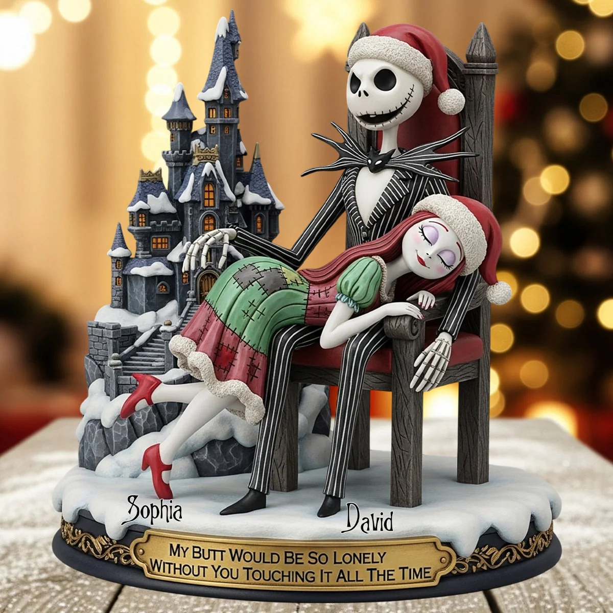Spooky Couple My Butt Would Be So Lonely Without You Touching It All The Time - Personalized Shaped Acrylic Plaque - Christmas Gift For Couples, Horror Lovers NL122