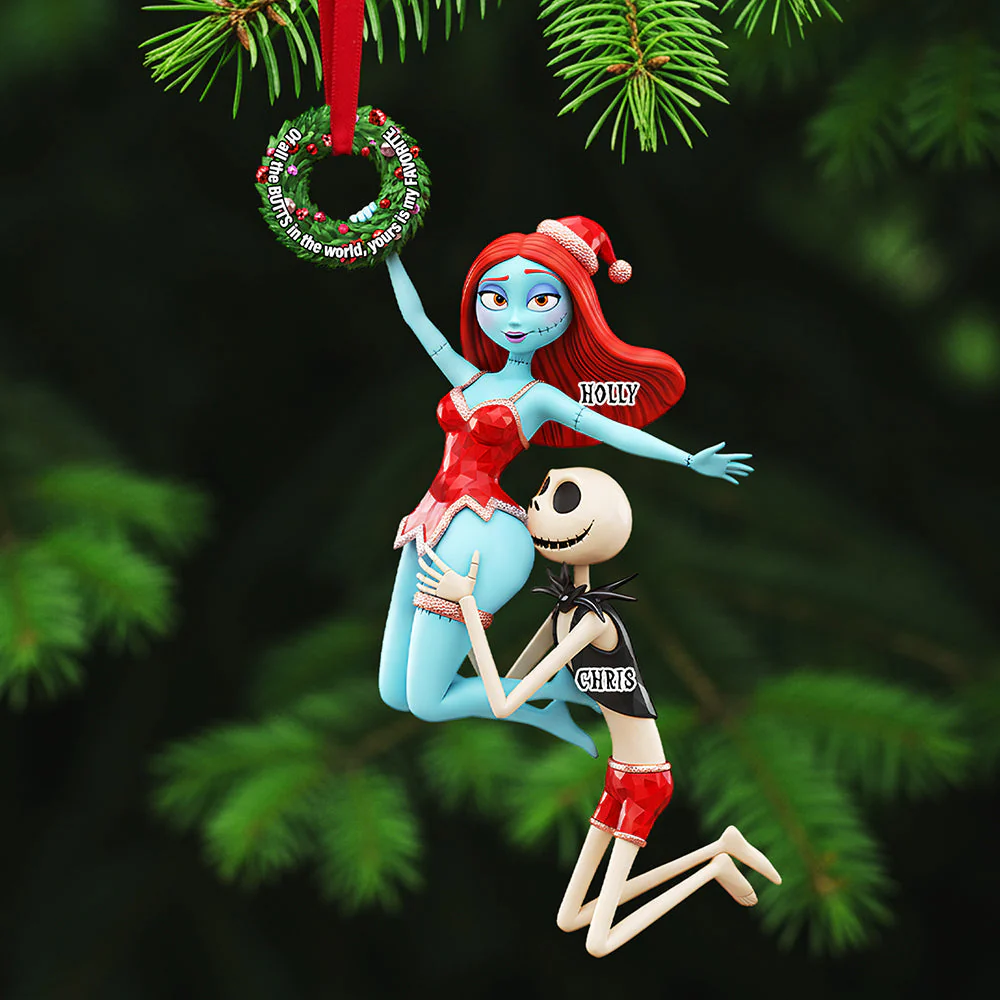 Spooky Couple - Personalized Acrylic Ornament - Christmas Gifts For Couple NL122