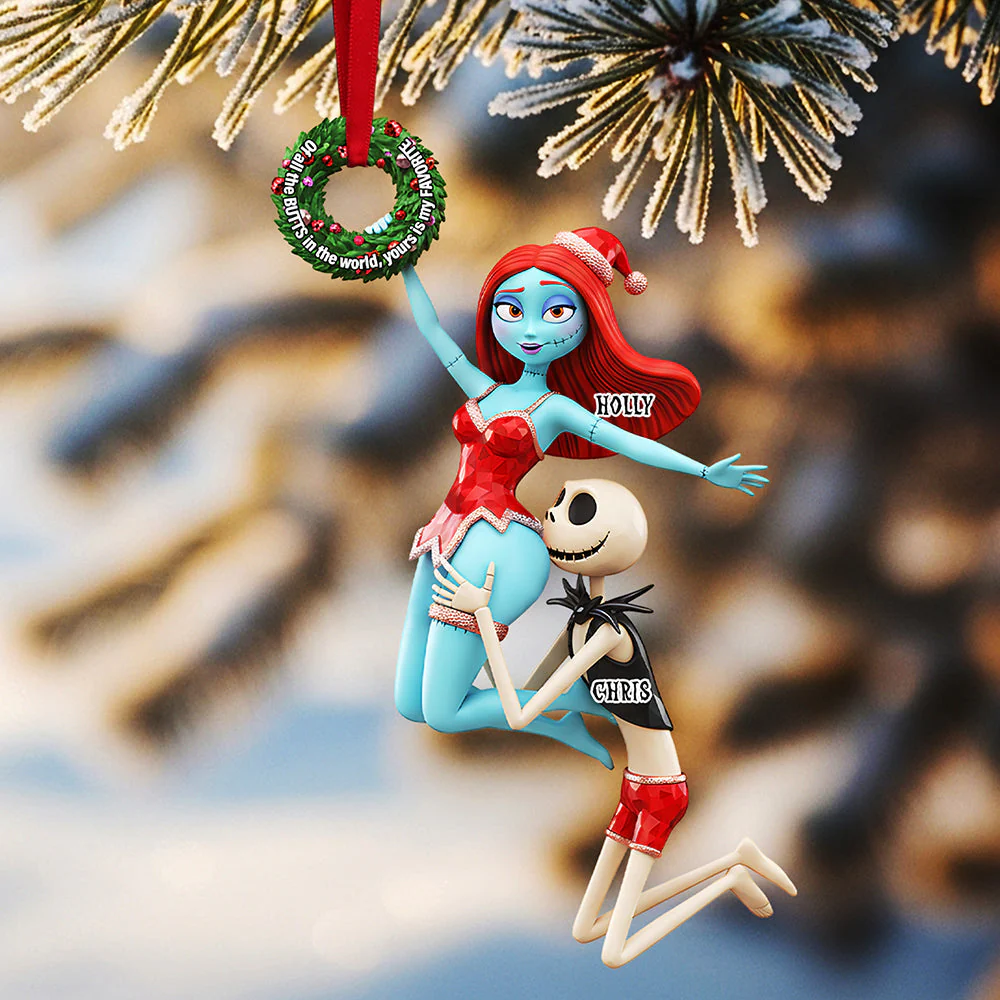 Spooky Couple - Personalized Acrylic Ornament - Christmas Gifts For Couple NL122 - Image 2