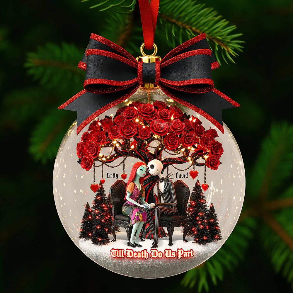 Spooky Couple Till Death Do Us Part - Personalized Acrylic Ornament - Gift For Couples NL122