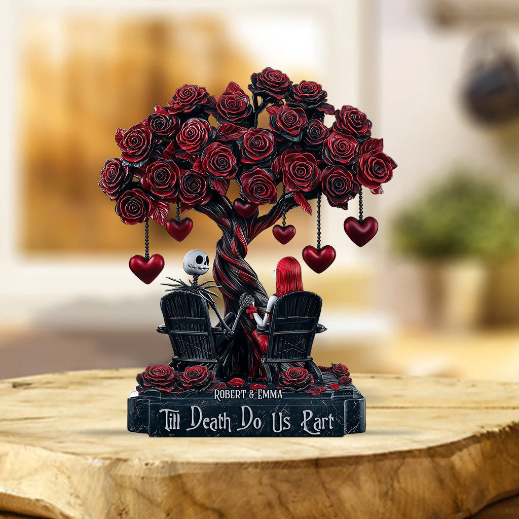 Spooky Couple Till Death Do Us Part - Personalized Custom Shaped Acrylic Plaque - Gift For Couples NL122 - Image 2