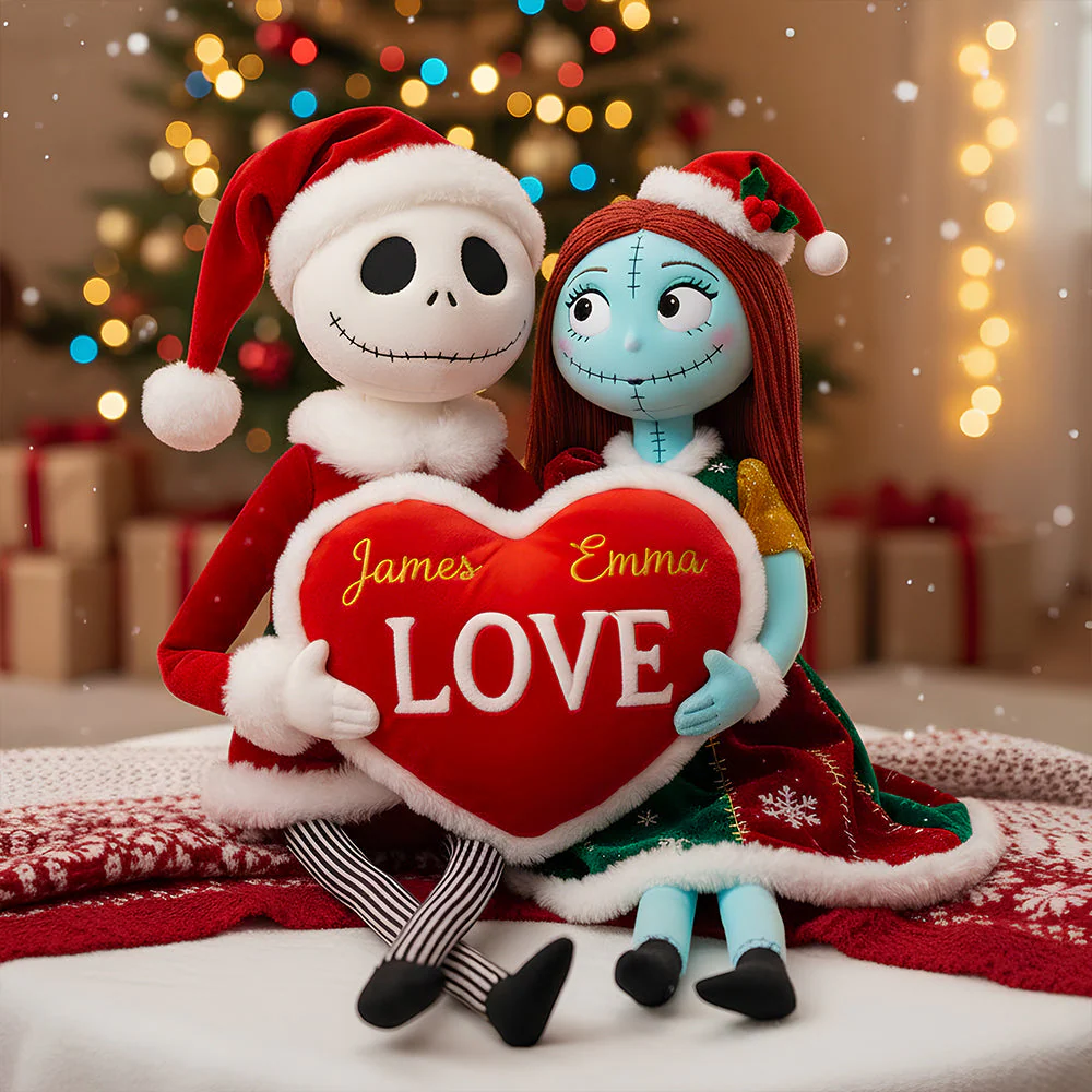 Spooky Couple We're Simply Meant To Be - Personalized Custom Shape Pillow - Christmas Gift For Couples NL122 - Image 2