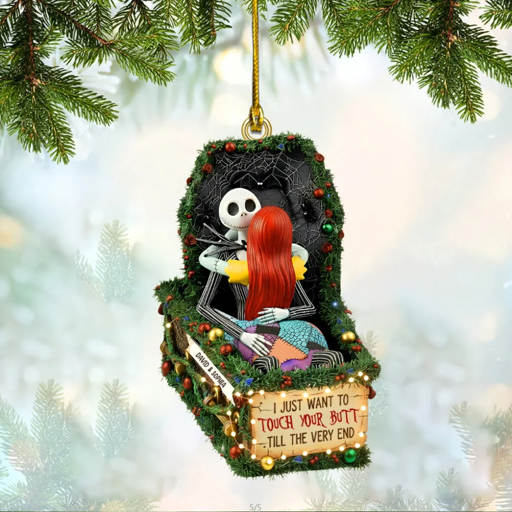 Spooky Deathly Nightmare - Personalized Acrylic Ornament - Christmas Gift For Spooky Couple NA94