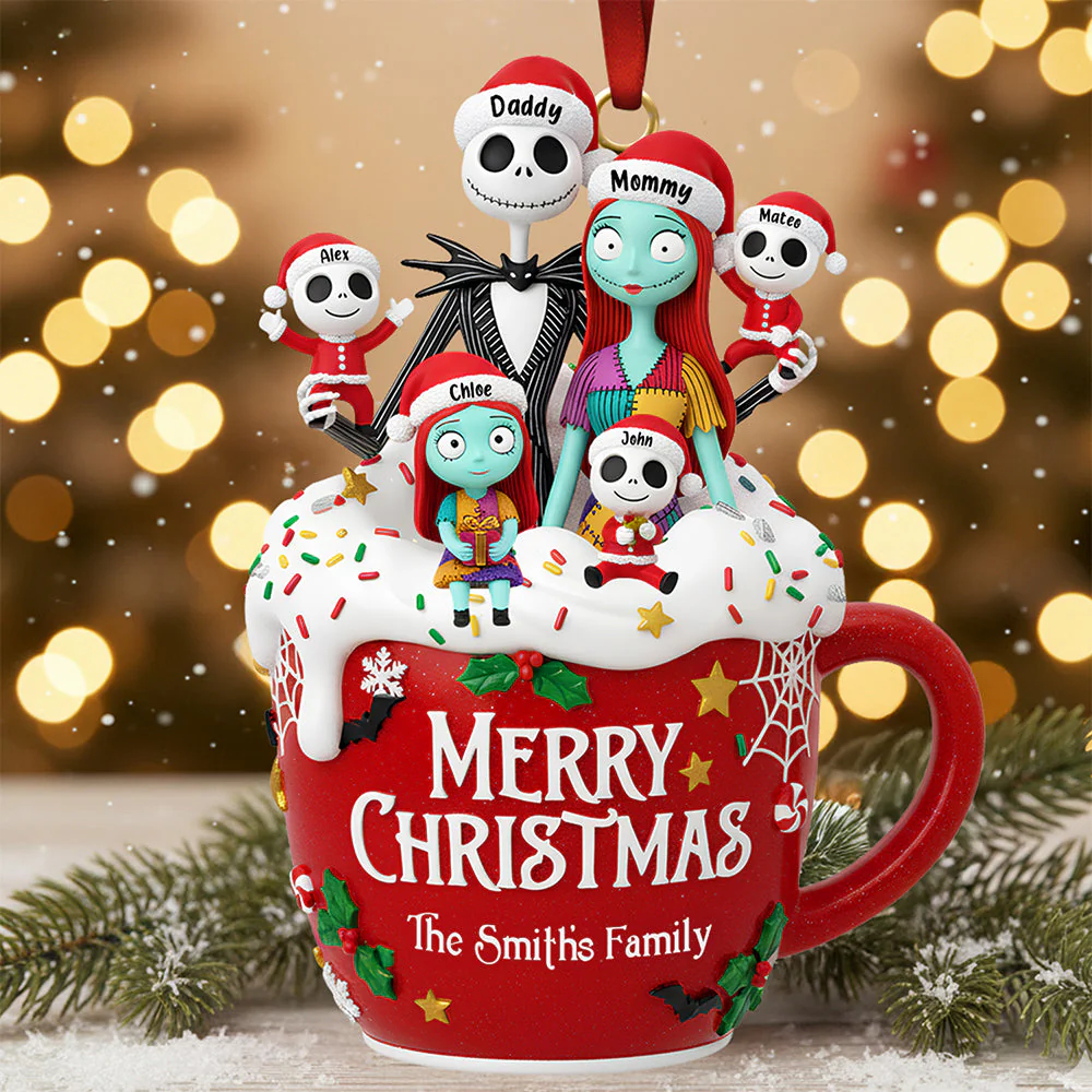Spooky Family Merry Sweet Christmas - Personalized Acrylic Ornament - Christmas Gifts For Family NL122 - Image 2