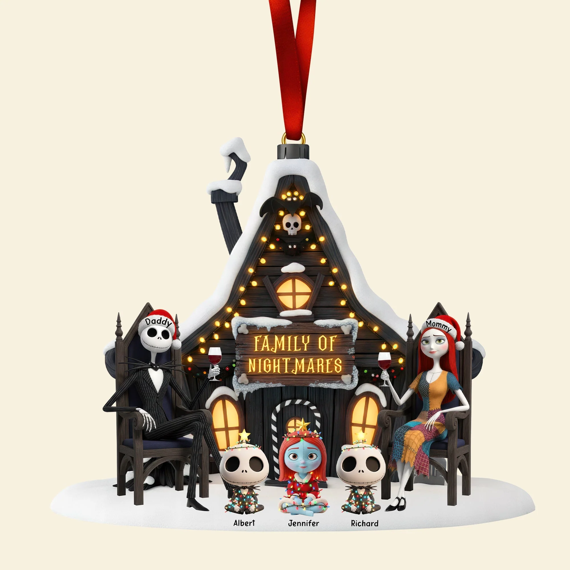 Spooky Family Of Nightmare - Personalized Acrylic Ornament - Christmas Gifts For Family NL122 - Image 4