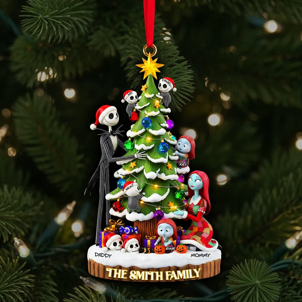 Spooky Family - Personalized Acrylic Ornament - Christmas Gifts For Family NL122 - Image 2