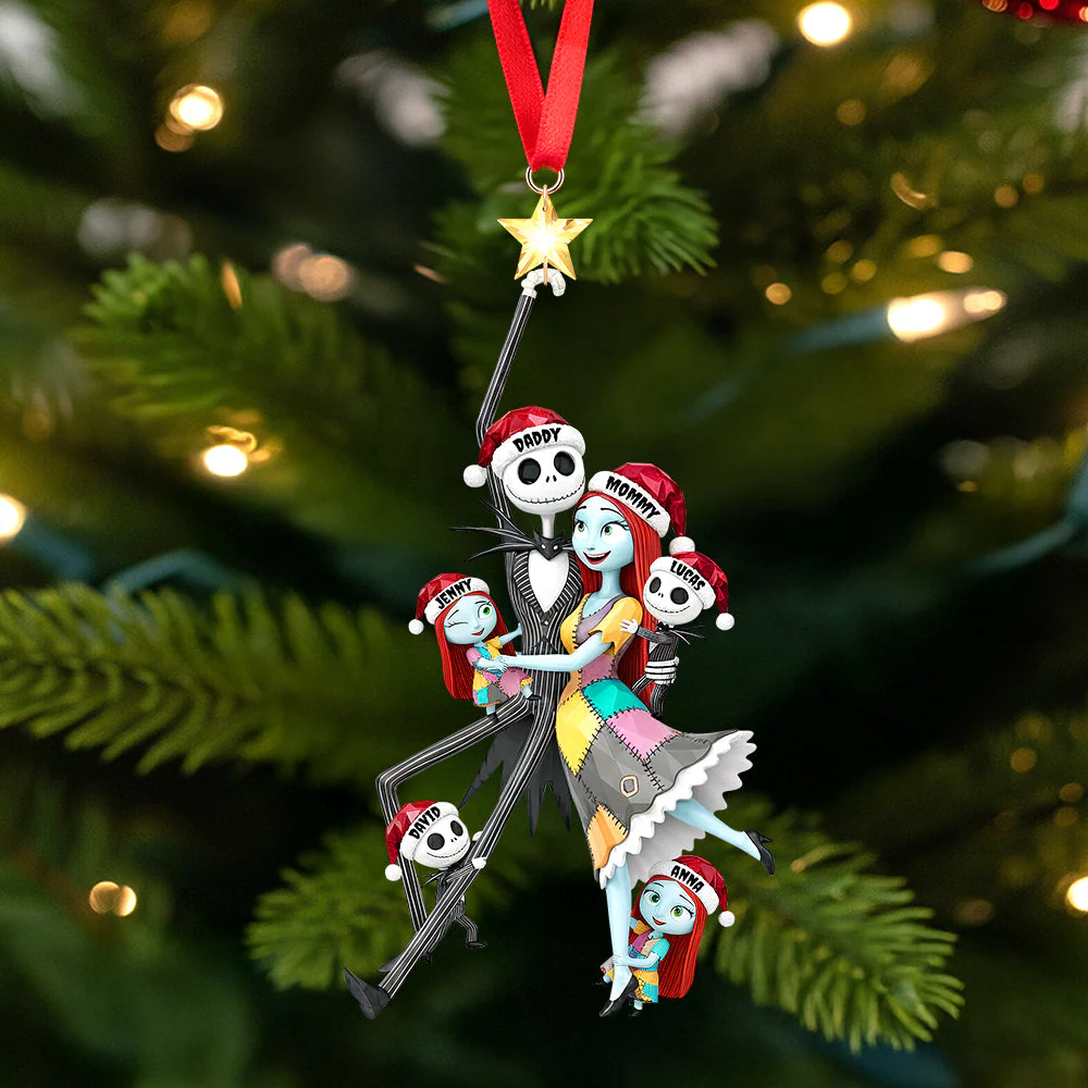 Spooky Family - Personalized Acrylic Ornament - Gift For Family NL122